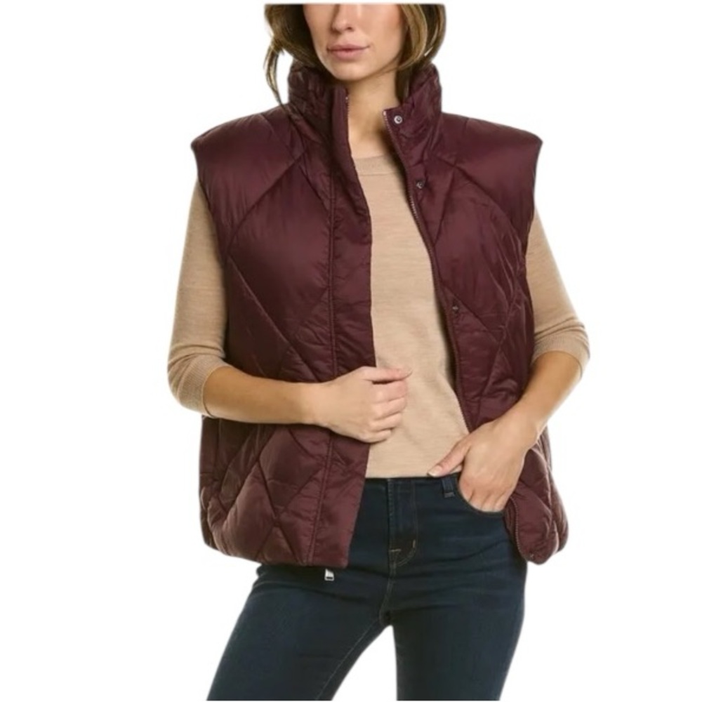 NWT Andrew Marc Women’a Boxy Quilted Puffer Vest Down‎ Alternative Warm Cozy